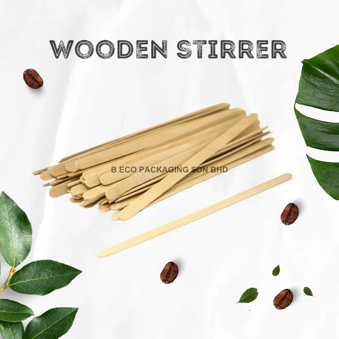 Disposable Wooden Coffee Stirrer (140mm x 6mm x 2mm)