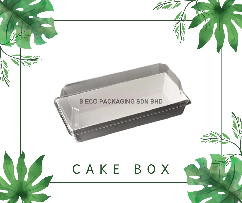 Eco-Friendly Paper Tray with Clear View PET Cover - 120x70x35mm White
