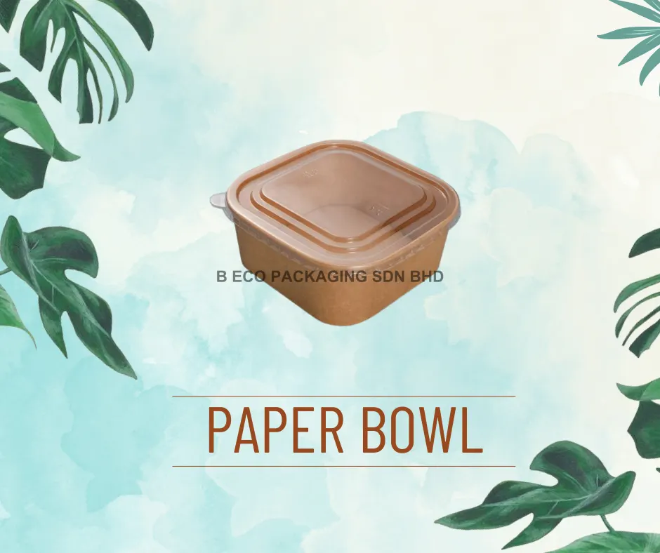 Eco-Friendly Square Bowl with PET Lid- 1200ml