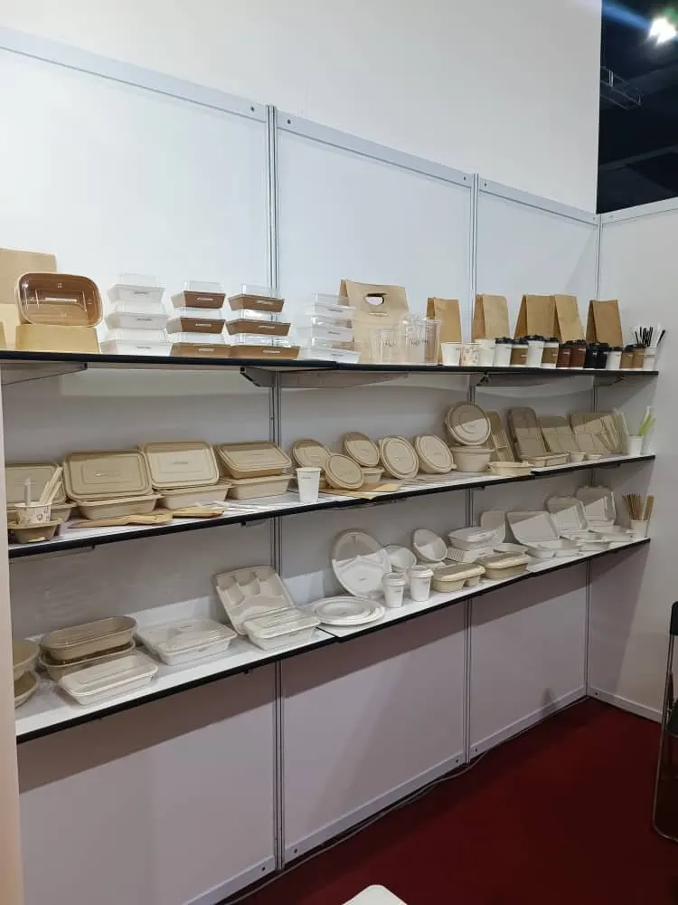 ThreeCo booth displaying biodegradable packaging products at MIMF 2025