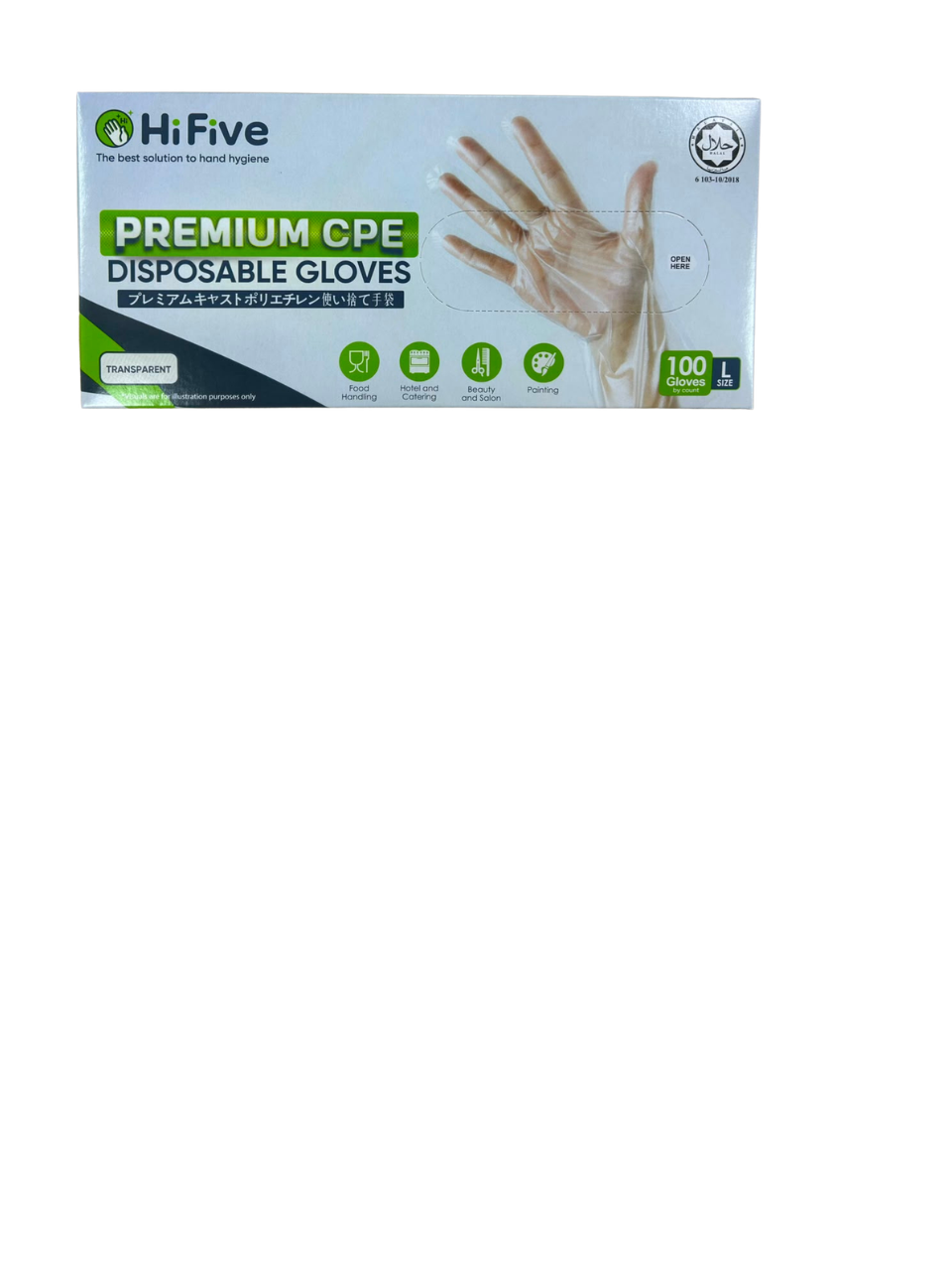 HiFive Premium CPE disposable gloves, transparent, size M