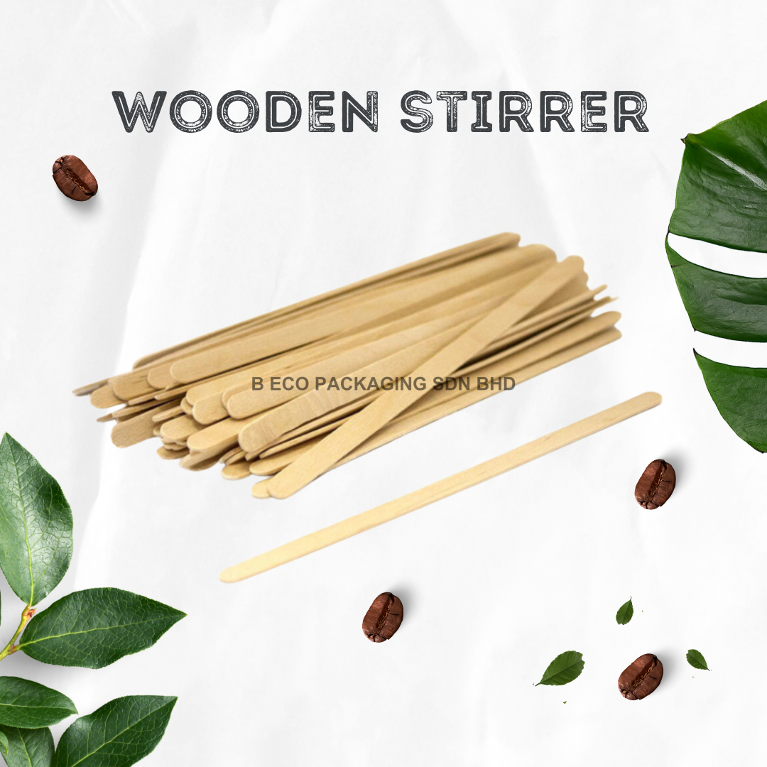 Disposable Wooden Coffee Stirrer (140mm x 6mm x 2mm)