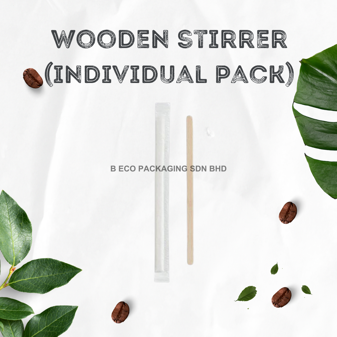 Disposable Wooden Coffee Stirrer (Individual Pack) for Eco-Friendly Use