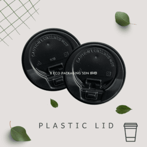 Black Disposable Paper Hot Cup Lid for 12oz Cups