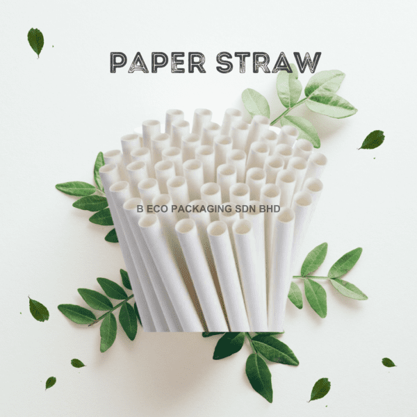 Large White Eco-Friendly Paper Drinking Straw 12mm x 197mm