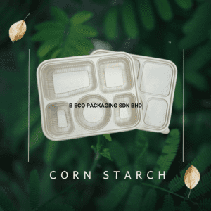 Eco-Friendly 5 Compartment Corn Starch Lunch Box Set