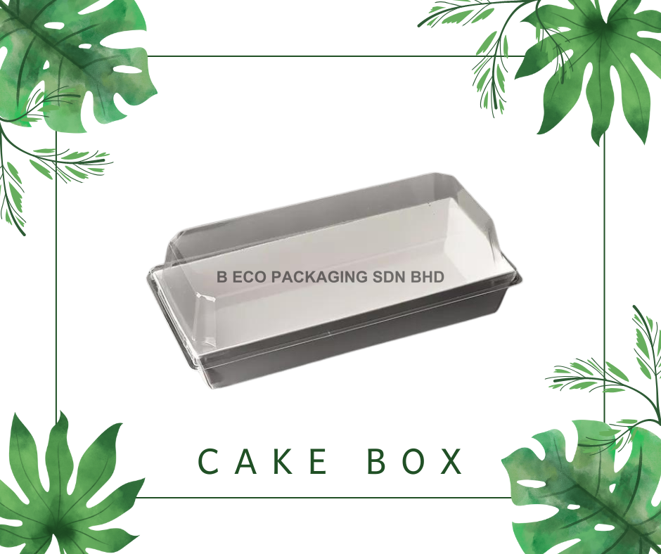 Eco-Friendly Cake Box with Clear View PET Cover - 120x70x35mm White