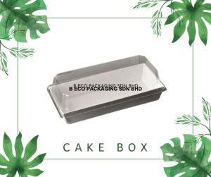 Eco-Friendly Cake Box with Clear View PET Cover - 140x70x35mm White