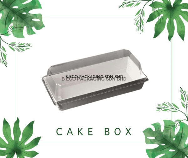 Eco-Friendly Cake Box with Clear View PET Cover - 140x70x35mm White