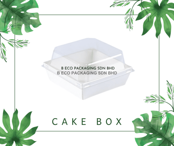 100x100x35mm Eco-Friendly Kraft Paper Cake Box White with Transparent Cover