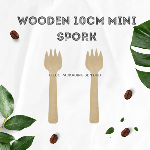 Wooden Spork 10cm 100mm Eco-Friendly Disposable Wooden Spoon