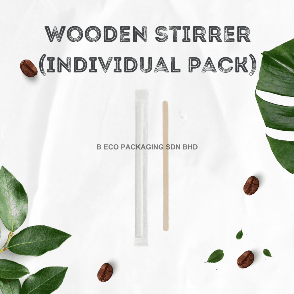 Disposable Wooden Coffee Stirrer (Individual Pack) for Eco-Friendly Use